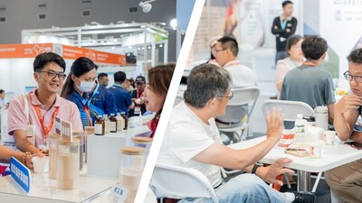 2025年展會現場廠商與買家積極交流洽談，就產品應用與合作機會深入討論，現場互動熱絡，展現商務媒合平台效益。