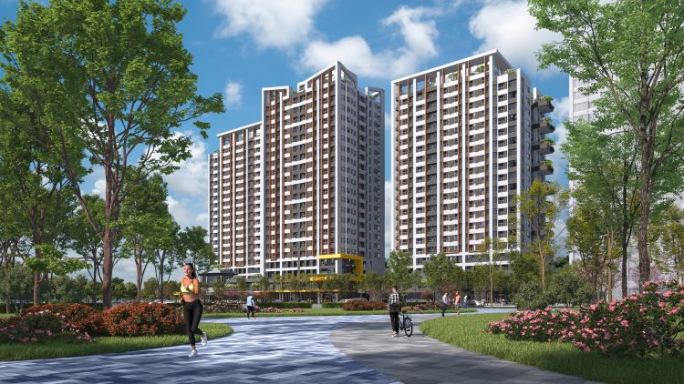 《圖說》塭仔圳社會住宅示意圖,擁有最完善的公益設施示意圖。〈城鄉局提供〉